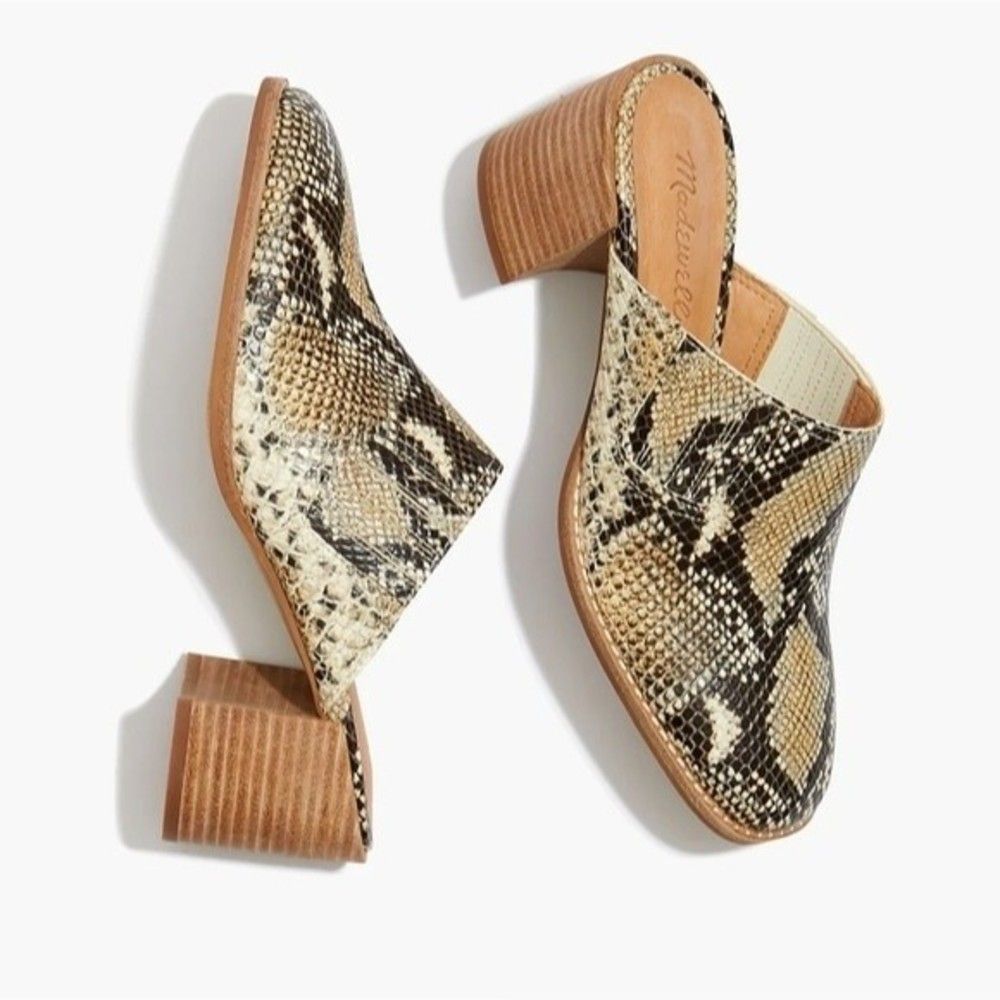 Madewell The Carey Mule in Snake Embossed Leather